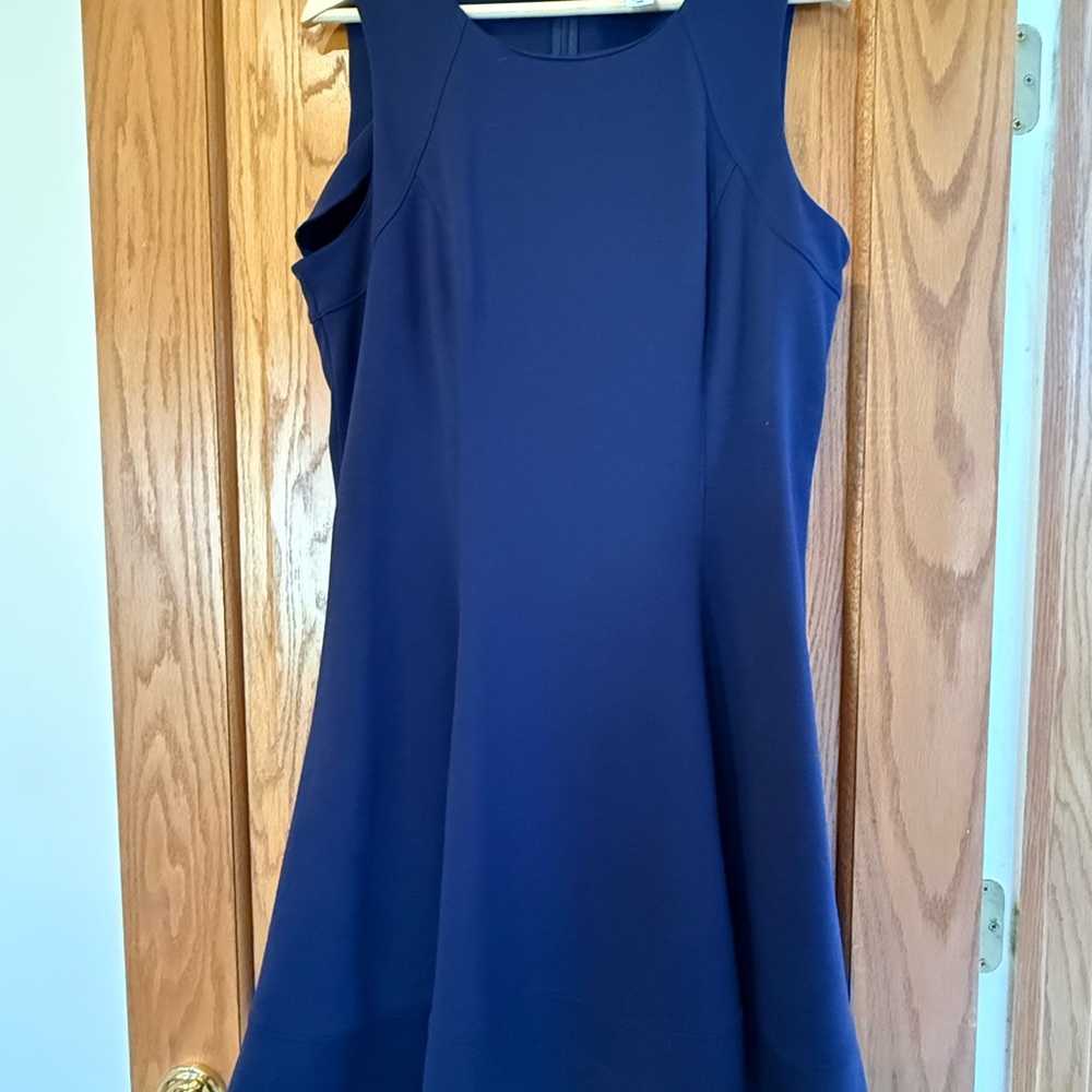 WHBM Sleeveless Navy A-Line Dress